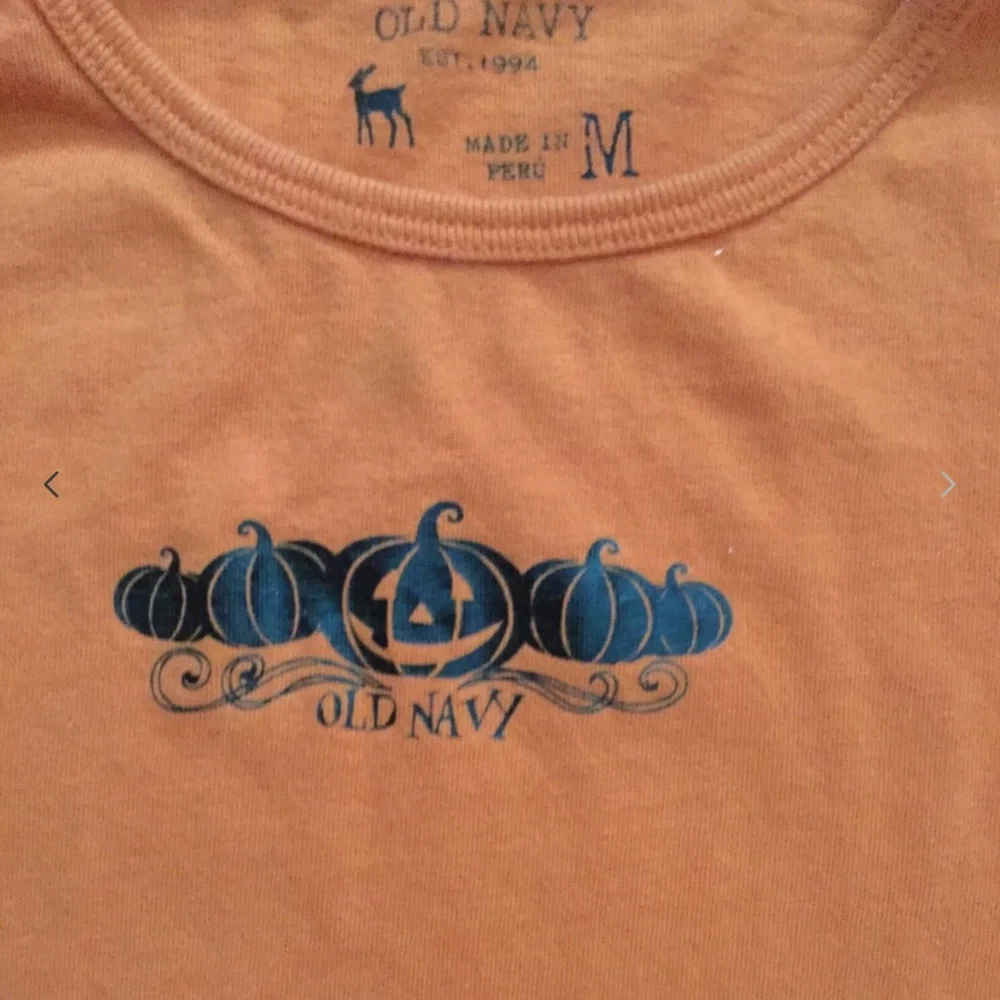 Girl Halloween Pumpkin Shirt Size M Orange Long Sleeve Old Navy
